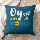 世界に向けてハッピーおもしろいハヌカー クッション (ブランケット)