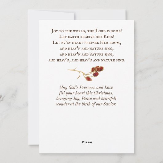 世界に喜びの歌をクリスマスソング・エレガント・フラット シーズンカード (裏面)