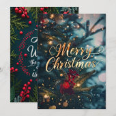 世界に喜びをクリスチャン クリスマスカード (正面/裏面)