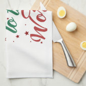 世界に喜びを与える キッチンタオル (四つ折り)