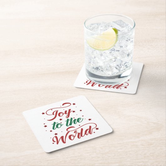 世界に喜びを与える スクエアペーパーコースター (インサイチュ)