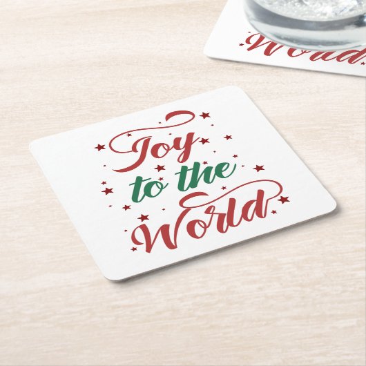 世界に喜びを与える スクエアペーパーコースター (アングル)