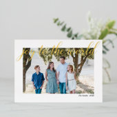 世界に喜びを カスタマイズされた写真 箔シーズンカード (立ち正面)