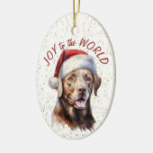 世界に喜びを キューブ型ラブラドール・レトリーバー セラミックオーナメント (左)