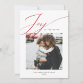 世界に喜びを キリストの誕生を祝うホリデーカード シーズンカード (正面)