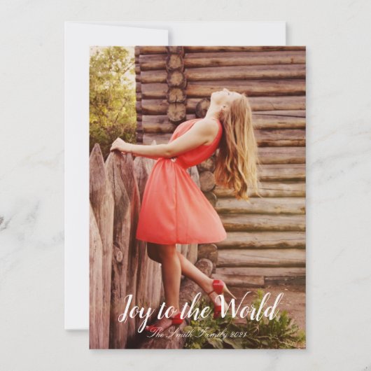 世界に喜びを キリスト教のクリスマス カスタマイズ可能 シーズンカード (正面)