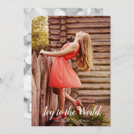 世界に喜びを キリスト教のクリスマス カスタマイズ可能 シーズンカード (正面/裏面)