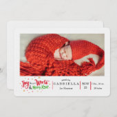 世界に喜びを キリスト誕生写真お知らせ 招待状 (正面/裏面)