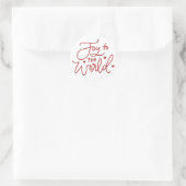 世界に喜びを　クリスマス レタリング ラウンドシール (バッグ)