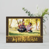 世界に喜びを　ゴールドフォトホリデーカード 箔シーズンカード (立ち正面)