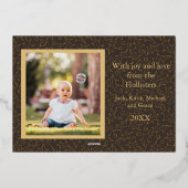 世界に喜びを　ゴールドフォトホリデーカード 箔シーズンカード (裏面)