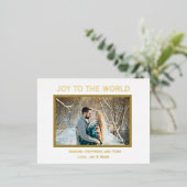 世界に喜びを ゴールドホイル フォト ポストカード (立ち正面)