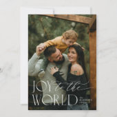 世界に喜びを タイポグラフィ ホリデー フォト カード (正面)