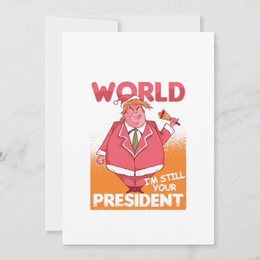 世界に喜びを トランプ サンタクロース クリスマス 新年 祝 招待状 (正面)