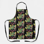 世界に喜びを ネオンクリスマスツリーブラシストローク エプロン (正面)