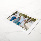 世界に喜びを パーソナライズされた写真 箔シーズンカード (回転した状態)