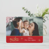 世界に喜びを フォト ホリデー カード (スタンド正面)