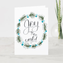 世界に喜びを ブルーベリーのクリスマスカード カード