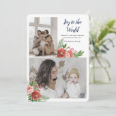 世界に喜びを ホリデーシーズンの挨拶状(写真付き) シーズンカード (スタンド正面)