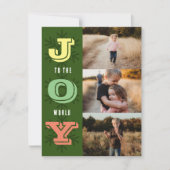 世界に喜びを ホリデー ファミリー フォト コラージュ カード (正面)