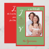 『世界に喜びを』写真ホリデー フラット カード (正面/裏面)