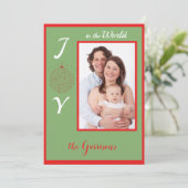 『世界に喜びを』写真ホリデー フラット カード (スタンド正面)