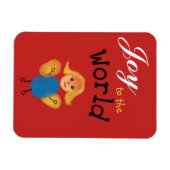 世界に喜びを 子どもの指紋アート クリスマス マグネット (横)