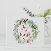 世界に喜びを 水彩冬のリース シーズンカード (スタンド正面)