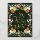 世界に喜びを 花園 エレガント フォトフレーム 箔シーズンカード (正面)