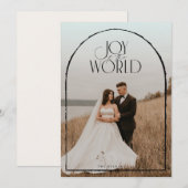 世界に喜びを 黒いアーチフレームの写真 クリスマス (正面/裏面)