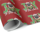 世界に喜ぶクリスマスプグサンタ ラッピングペーパー (ロールコーナー)
