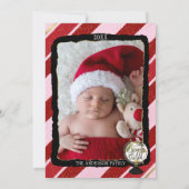 世界に喜ぶグローバルホリデーピンク&レッドストライプズ 招待状 (裏面)