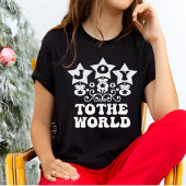 世界に喜ぶ黒人女性モダンのクリスマス Tシャツ
