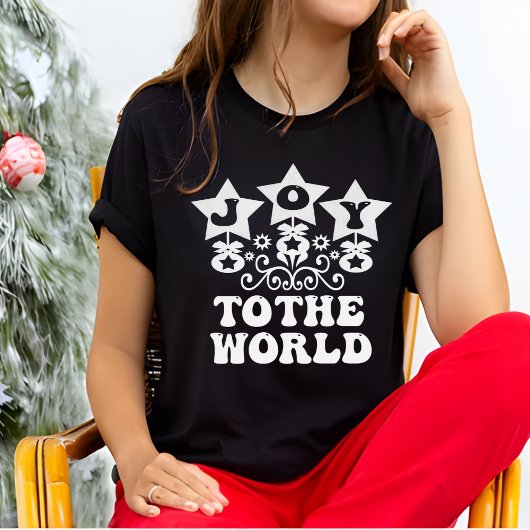 世界に喜ぶ黒人女性モダンのクリスマス Tシャツ