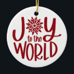 世界に喜ぶ セラミックオーナメント<br><div class="desc">フェスティバルの赤い喜びあなたの木のための雪の結晶、クリスマスの休日のオーナメント、またはギフトとして世界には与え。</div>