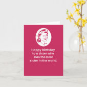 世界に姉妹最高のがいる妹に カード (黄色い花)