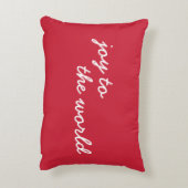 世界に対する喜び |かわいいミニマルなクリスマスレッド アクセントクッション (裏面(縦))