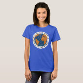 世界に平和と喜びを - 花咲く地球 Tシャツ (正面フル)