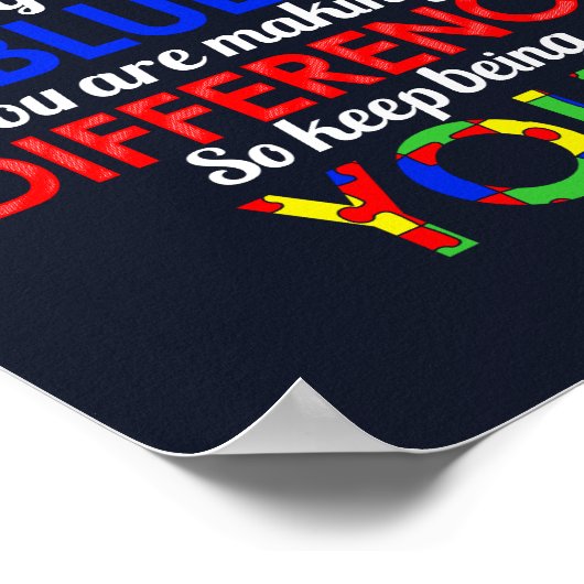 世界に色を付ける、または青い自閉症の意識を光らせる ポスター (角)