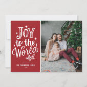 世界に赤い喜びクリスマス・キャロル写真 シーズンカード (正面)