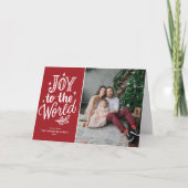 世界に赤い喜びクリスマス・キャロル写真 シーズンカード (正面)