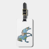 世界に食べ込んだアイスランドの馬をトーティングする ラゲッジタグ (正面縦)