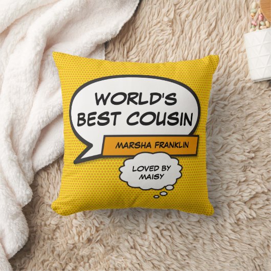 世界のいとこ最高ののおもしろいモダン漫画 クッション (ブランケット)