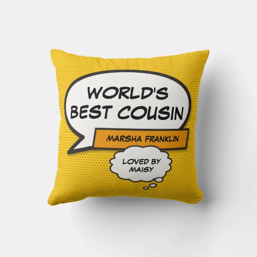 世界のいとこ最高ののおもしろいモダン漫画 クッション (裏面)