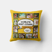 世界のいとこ最高のの写真コラージュモダンおもしろい クッション (裏面)