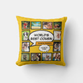 世界のいとこ最高のの写真コラージュモダンおもしろい クッション (正面)