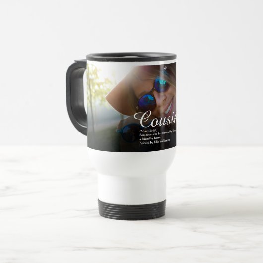 世界のいとこ最高のの定義写真 トラベルマグ (正面左)