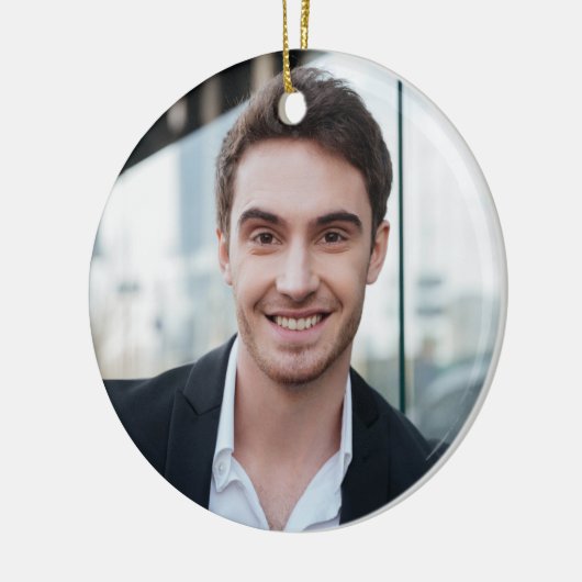 世界のいとこ最高のの定義雪片の写真 セラミックオーナメント (左)