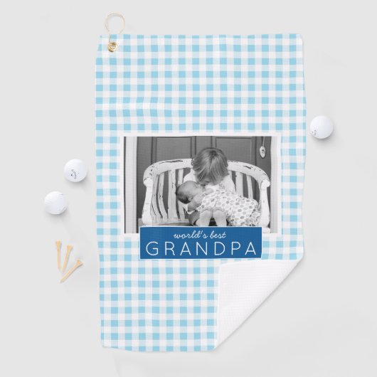 世界のおじいちゃん最高のがプレイパーソナライズされたド写真 ゴルフタオル (インサイチュ)