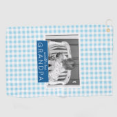 世界のおじいちゃん最高のがプレイパーソナライズされたド写真 ゴルフタオル (横)